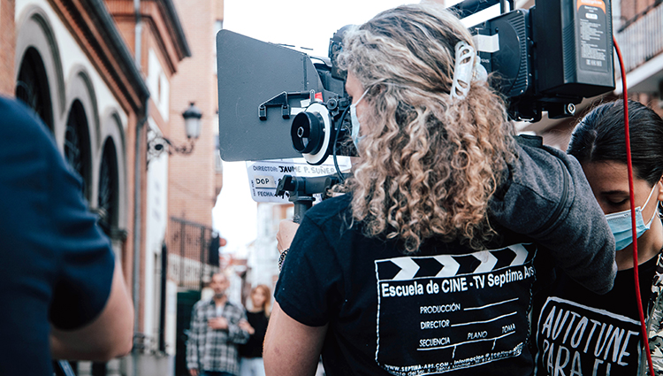 Alumnos de la Escuela de Cine Septima Ars rodando en Madrid